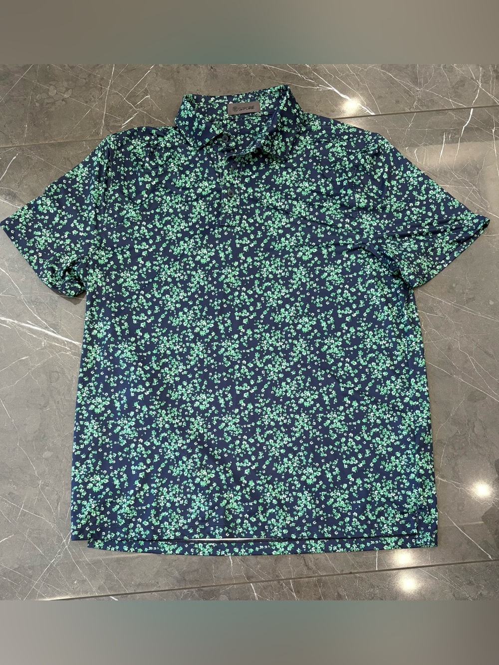 G/FORE  GFore Scattered Ditzy Tech Jersey Polo XL Green NWOT Sold Out